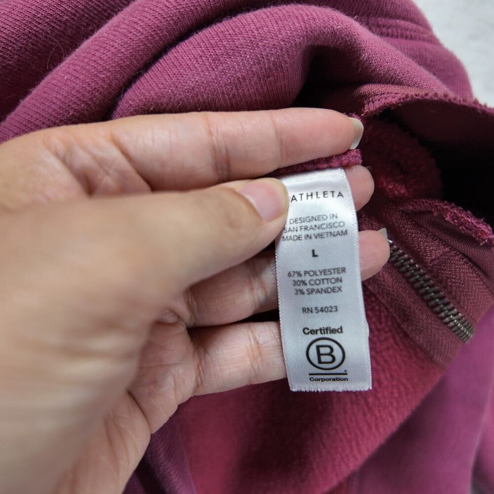 ATHLETA L Cozy Karma Side Zip Funnel Neck Pink Cozy Zip Accents Loungewear - Picture 7 of 10